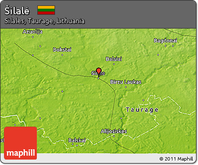 Physical 3D Map of Šilalė
