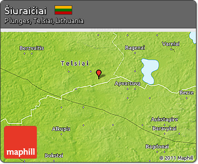 Physical 3D Map of Šiuraičiai