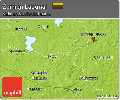 Physical 3D Map of Žemieji Labūnai