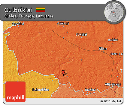 Political 3D Map of Gulbiškiai