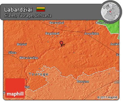 Political 3D Map of Labardžiai