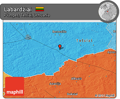 Political 3D Map of Labardžiai