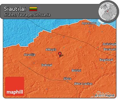Political 3D Map of Siautilai