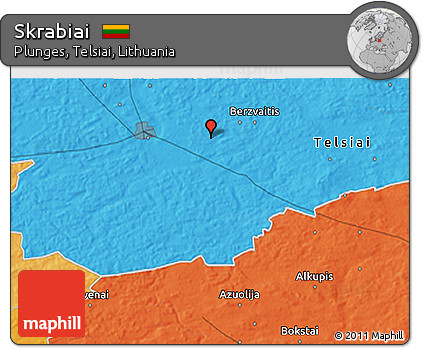 Political 3D Map of Skrabiai