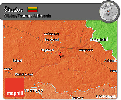 Political 3D Map of Šliužos