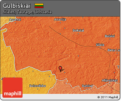 Political 3D Map of Gulbiškiai