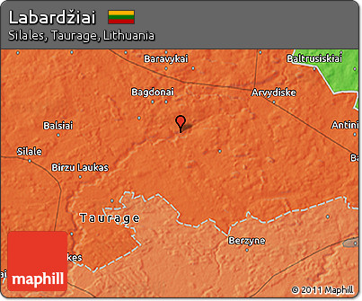 Political 3D Map of Labardžiai