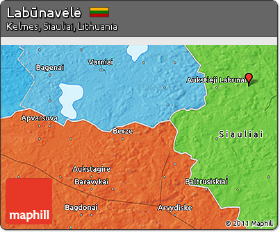 Political 3D Map of Labūnavėlė