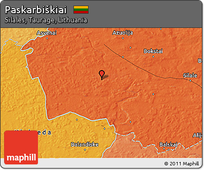 Political 3D Map of Paskarbiškiai