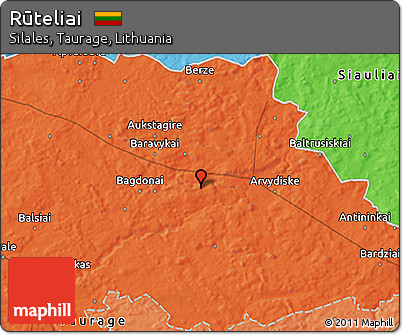 Political 3D Map of Rūteliai