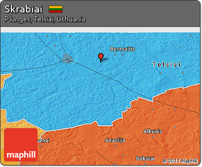 Political 3D Map of Skrabiai