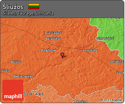 Political 3D Map of Šliužos