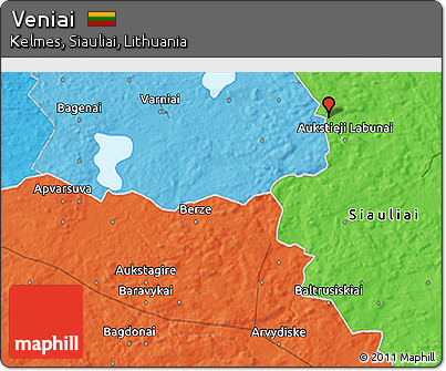 Political 3D Map of Veniai