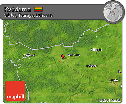 Satellite 3D Map of Kvėdarna
