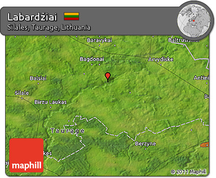 Satellite 3D Map of Labardžiai