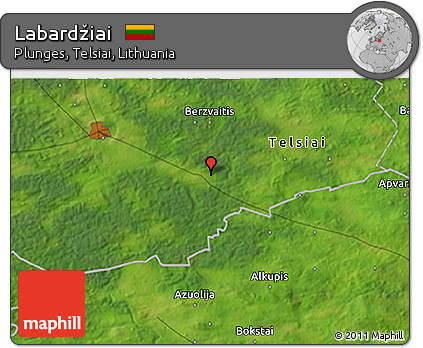 Satellite 3D Map of Labardžiai