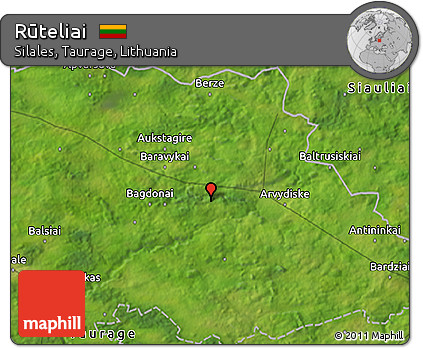 Satellite 3D Map of Rūteliai