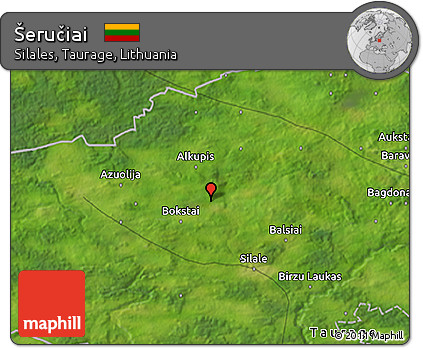 Satellite 3D Map of Šeručiai