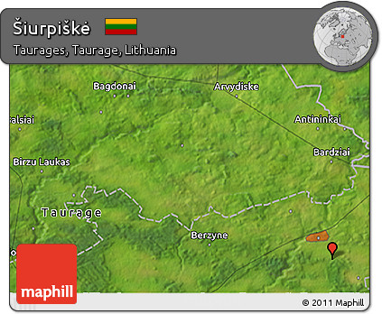 Satellite 3D Map of Šiurpiškė