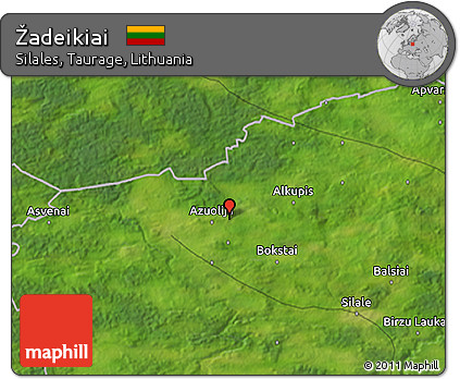 Satellite 3D Map of Žadeikiai