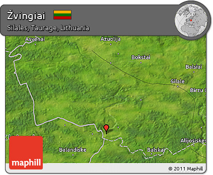 Satellite 3D Map of Žvingiai