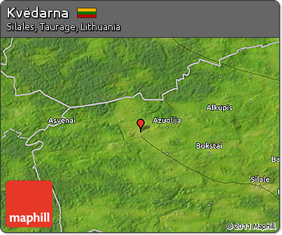 Satellite 3D Map of Kvėdarna