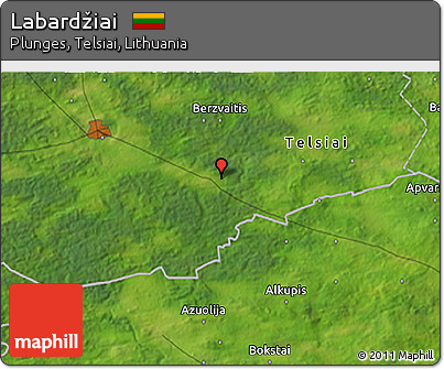 Satellite 3D Map of Labardžiai