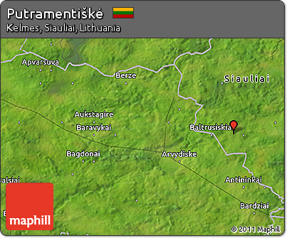 Satellite 3D Map of Putramentiškė