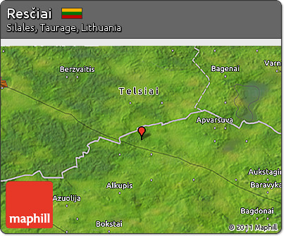 Satellite 3D Map of Resčiai