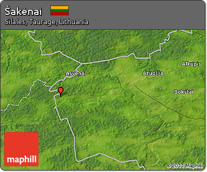 Satellite 3D Map of Šakėnai
