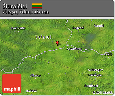 Satellite 3D Map of Šiuraičiai