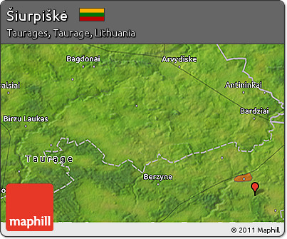 Satellite 3D Map of Šiurpiškė