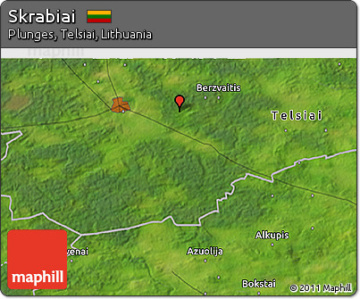 Satellite 3D Map of Skrabiai