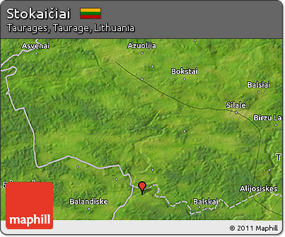 Satellite 3D Map of Stokaičiai