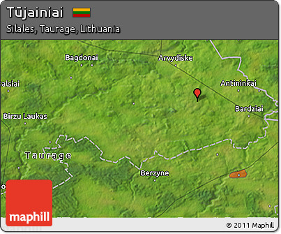 Satellite 3D Map of Tūjainiai
