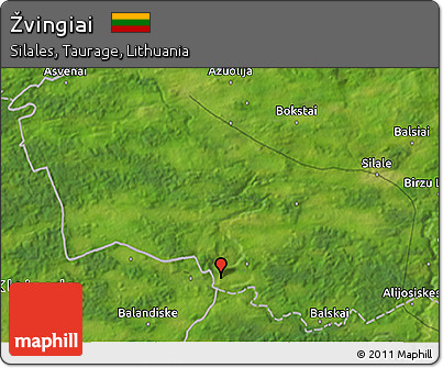 Satellite 3D Map of Žvingiai