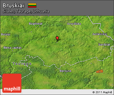 Satellite 3D Map of Bruškiai