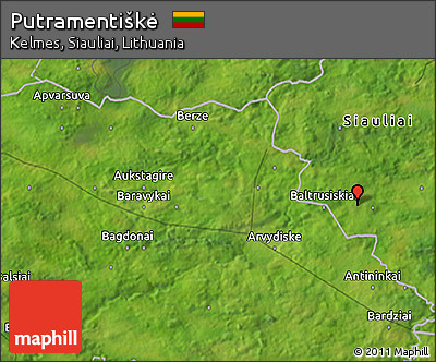 Satellite 3D Map of Putramentiškė