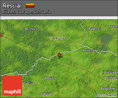 Satellite 3D Map of Resčiai