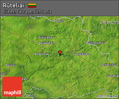 Satellite 3D Map of Rūteliai