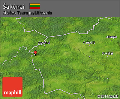 Satellite 3D Map of Šakėnai