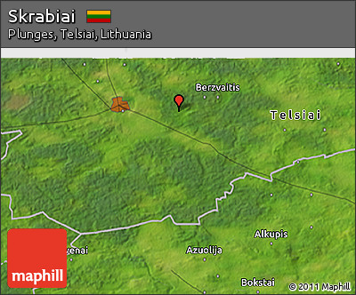 Satellite 3D Map of Skrabiai