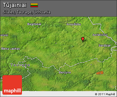 Satellite 3D Map of Tūjainiai