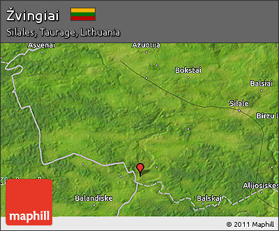 Satellite 3D Map of Žvingiai