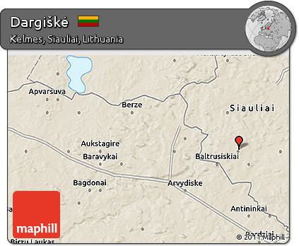 Shaded Relief 3D Map of Dargiškė
