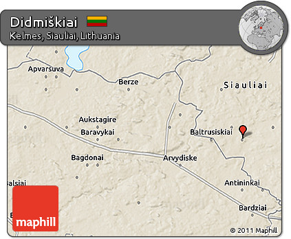 Shaded Relief 3D Map of Didmiškiai