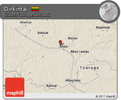 Shaded Relief 3D Map of Dirkintai