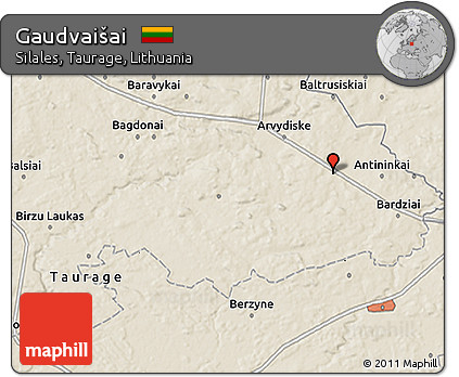 Shaded Relief 3D Map of Gaudvaišai