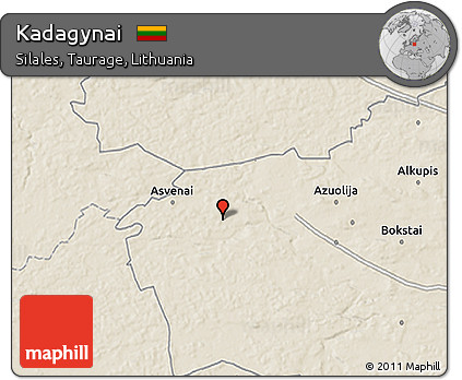 Shaded Relief 3D Map of Kadagynai