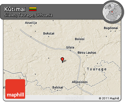 Shaded Relief 3D Map of Kūtimai